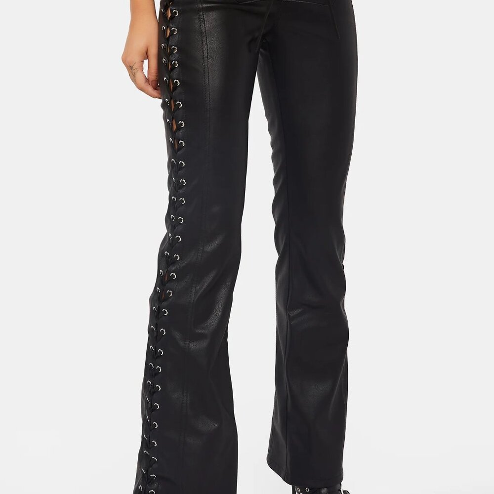 Gen Kiss Black Butterfly Leather Pants
